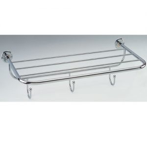WALL SHELF Nº4 WITH HOOKS ROYAL CHROME