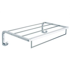 WALL SHELF Nº14 WITH HOOKS NIKA CHROME