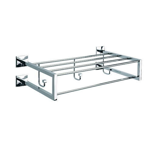 WALL SHELF Nº16 WITH HOOKS LUK CHROME
