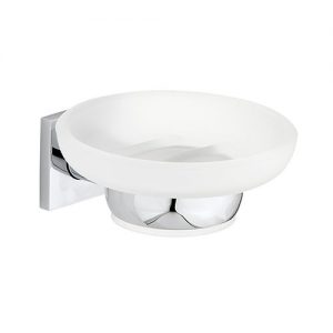 WALL SOAP DISH GLASS MINT CHROME