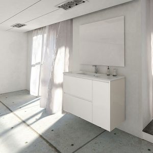 SUN 80, Blanc Matt, 2 Tiroirs / 1 Porte