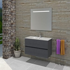 DOUBLE 90, Cendre, 2 Tiroirs