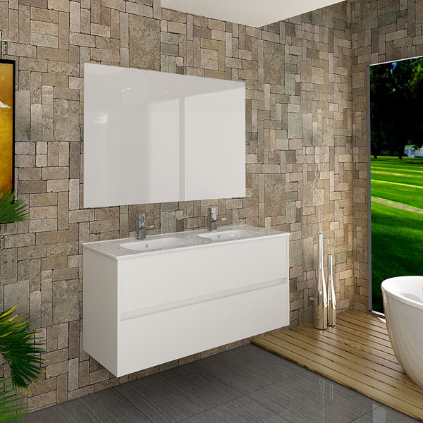 Double 120, Blanc Matt, 2 Tiroirs