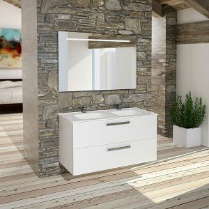 CLEA 120 Blanc Matt, 2 Tiroirs