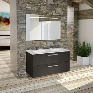 CLEA 120 Gris Textil, 2 Tiroirs