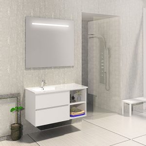 ROMA 100 Blanc, 2 Tiroirs + Module