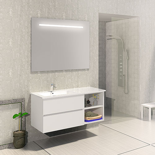 ROMA 120 Blanc, 2 Tiroirs + Module