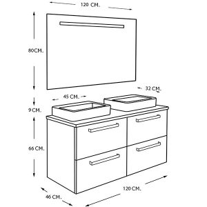 IDA 120 Fucsia, 4 Tiroirs